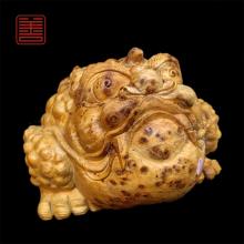 善也堂太行崖柏摆件《金蟾王》